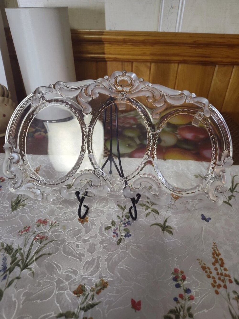 Mikasa Princess Crystal Clear And Frost Triple Oval Pics 3.25 x 4.5 in